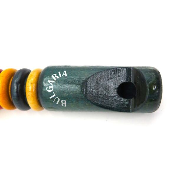 Vintage Bulgaria Wooden Whistle Figurine Man with Hat Folk Art Souvenir 5.5” - Picture 10 of 10